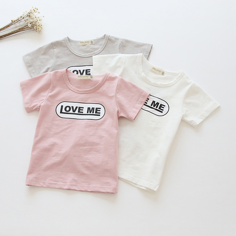 寶寶短袖T恤 夏裝韓新款女童童裝兒童字母上衣tx-7170